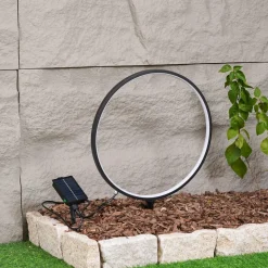 Lindby LED grondspies lamp Syrene, 45 cm, zwart, aluminium