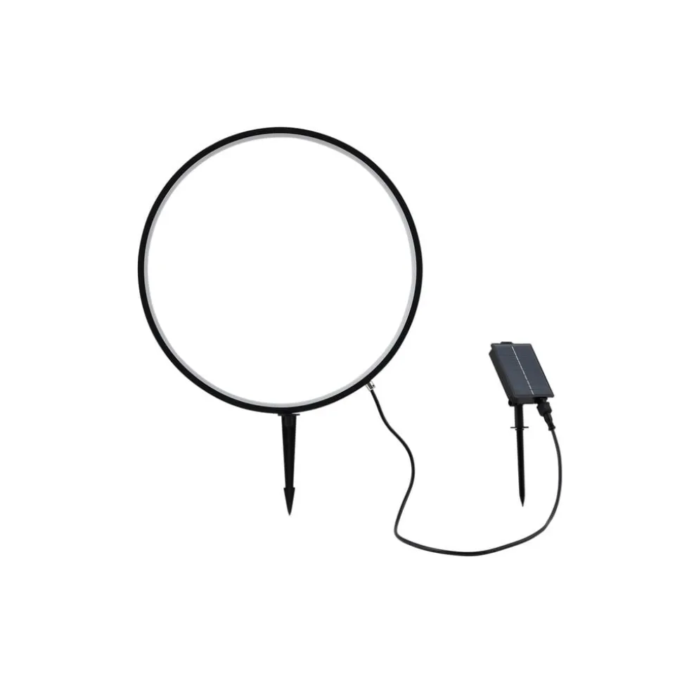 Lindby LED grondspies lamp Syrene, 45 cm, zwart, aluminium