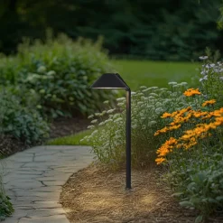 Lindby LED grondspies lamp Capelo, zwart, aluminium, hoogte 77 cm