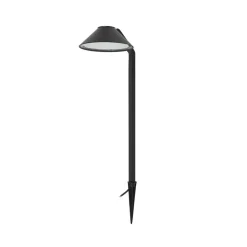 Lindby LED grondspies lamp Capelo, zwart, aluminium, hoogte 77 cm