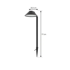 Lindby LED grondspies lamp Capelo, zwart, aluminium, hoogte 77 cm