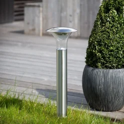 Lindby LED grondspies lamp Jolin, 66 cm, roestvrij staal