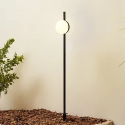 Lindby LED grondspies lamp Darleen, antraciet, metaal, Ø10cm