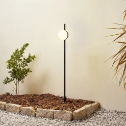 Lindby LED grondspies lamp Darleen, antraciet, metaal, Ø10cm