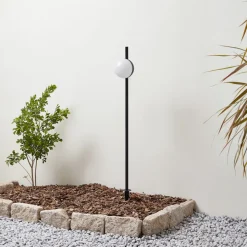 Lindby LED grondspies lamp Darleen, antraciet, metaal, Ø10cm