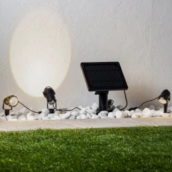 Lindby LED grondspies lamp Malida, set van 3, zwart