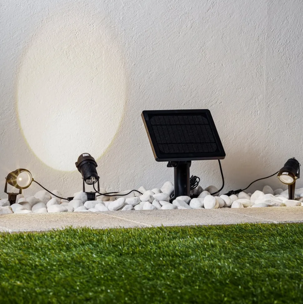 Lindby LED grondspies lamp Malida, set van 3, zwart