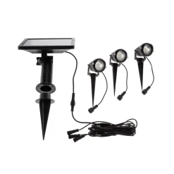 Lindby LED grondspies lamp Malida, set van 3, zwart