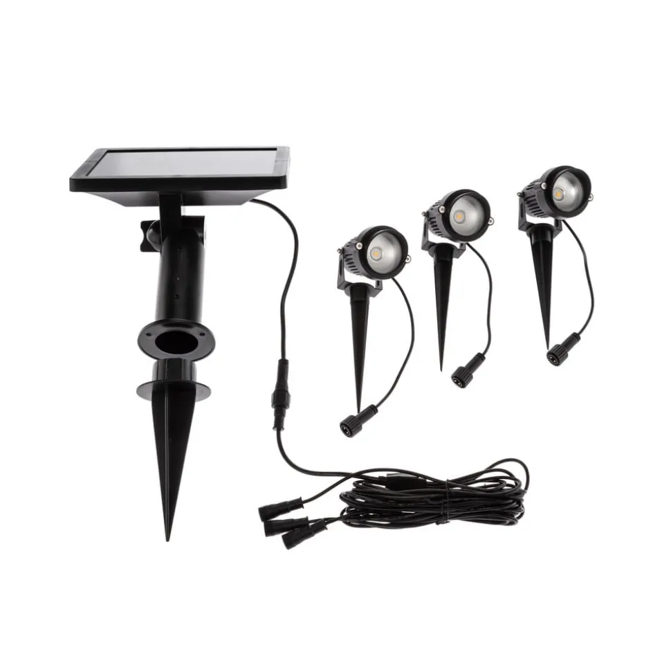 Lindby LED grondspies lamp Malida, set van 3, zwart