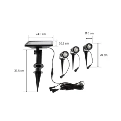 Lindby LED grondspies lamp Malida, set van 3, zwart