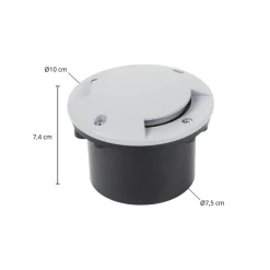 Lindby LED grondspot inbouwlamp Nandita, Ø 10 cm, zilver, IP65