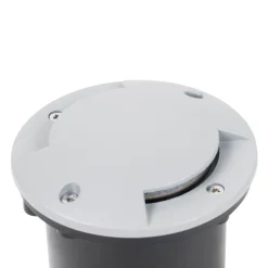 Lindby LED grondspot inbouwlamp Nandita, Ø 10 cm, zilver, IP65