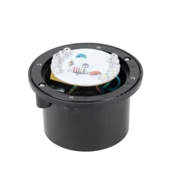 Lindby LED grondspot inbouwlamp Nandita, Ø 10 cm, zilver, IP65