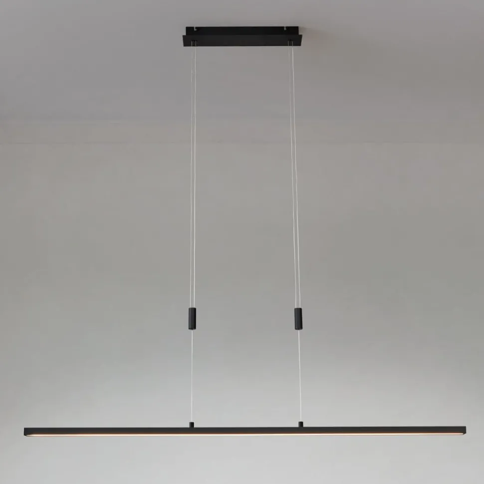 Lindby LED hanglamp Arneja, zwart, CCT, in hoogte verstelbaar