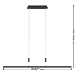 Lindby LED hanglamp Arneja, zwart, CCT, in hoogte verstelbaar