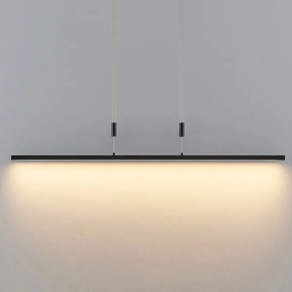 Lindby LED hanglamp Arneja, zwart, CCT, in hoogte verstelbaar