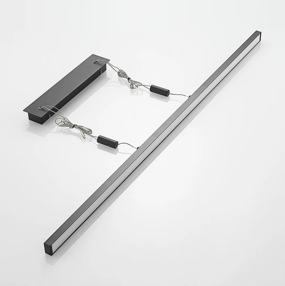 Lindby LED hanglamp Arneja, zwart, CCT, in hoogte verstelbaar