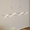 Lindby LED hanglamp Auron, nikkelkleurig, metaal, dimbaar