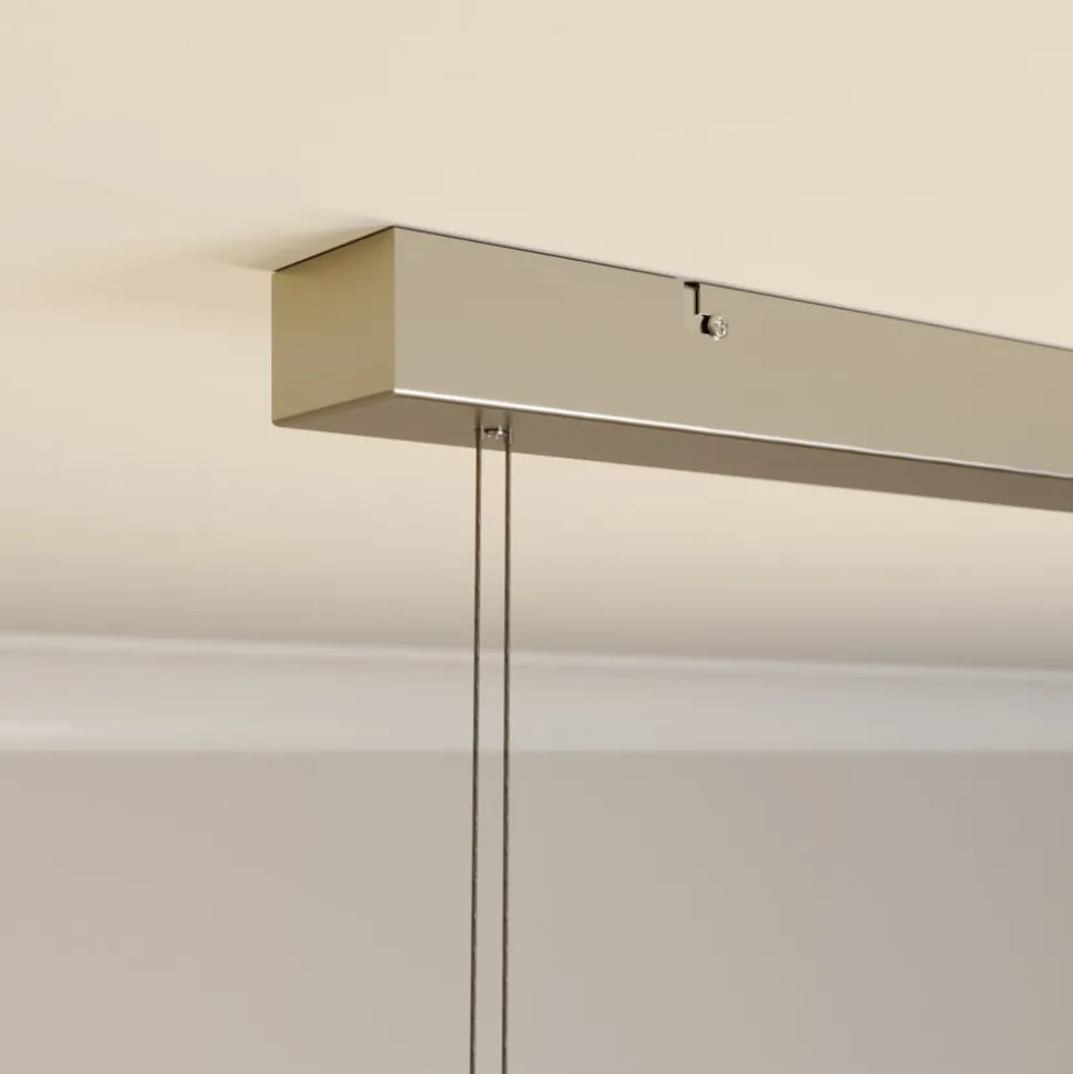 Lindby LED hanglamp Auron, nikkelkleurig, metaal, dimbaar