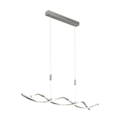 Lindby LED hanglamp Auron, nikkelkleurig, metaal, dimbaar