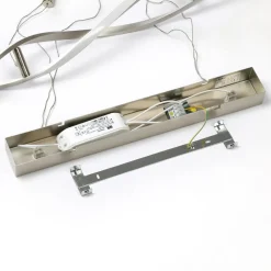 Lindby LED hanglamp Auron, nikkelkleurig, metaal, dimbaar