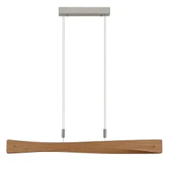 Lindby LED hanglamp Beazina, eiken, metaal, 118cm