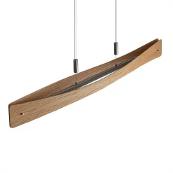 Lindby LED hanglamp Beazina, eiken, metaal, 118cm