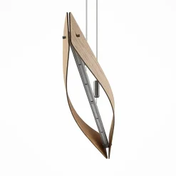 Lindby LED hanglamp Beazina, eiken, metaal, 118cm