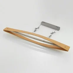 Lindby LED hanglamp Beazina, eiken, metaal, 118cm