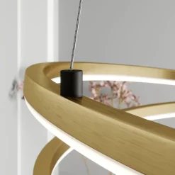 Lindby LED hanglamp Davian, messingkleurig, 49 cm, dimbaar