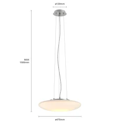 Lindby LED hanglamp Gunda, wit, glas, Ø 47cm