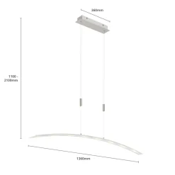 Lindby LED hanglamp Manon, in hoogte verstelbaar, grijs, metaal