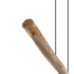 Lindby LED hanglamp Nekala, zwart, hout, lengte 120cm