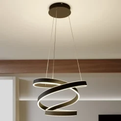 Lindby LED hanglamp Olada, zwart, metaal, Ø 51cm