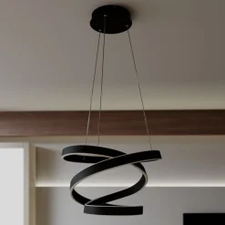 Lindby LED hanglamp Olada, zwart, metaal, Ø 51cm