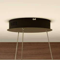 Lindby LED hanglamp Olada, zwart, metaal, Ø 51cm