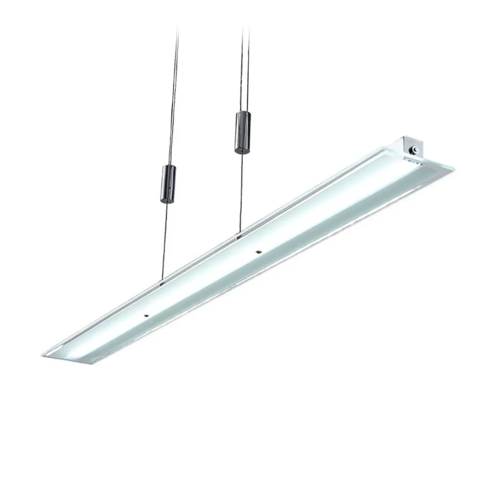 Lindby LED hanglamp Sladja, chroom, glas, touchdimmer