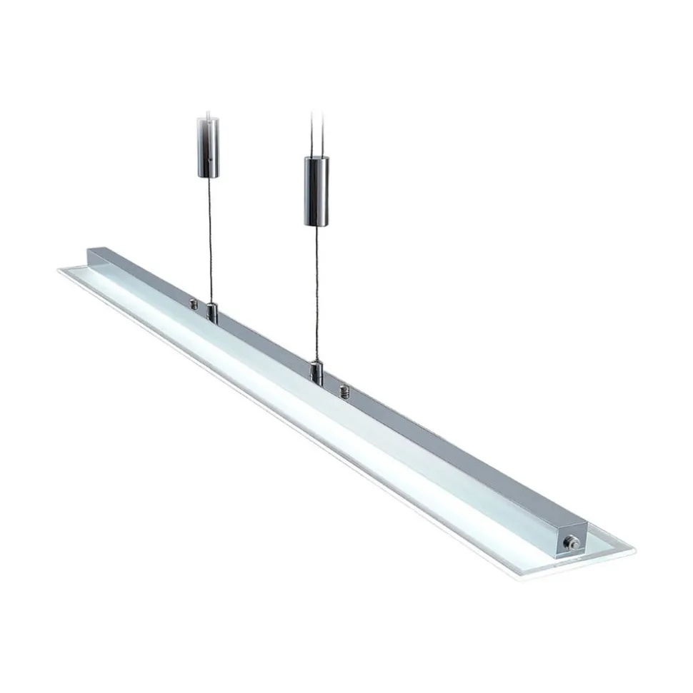 Lindby LED hanglamp Sladja, chroom, glas, touchdimmer