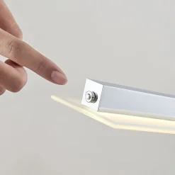 Lindby LED hanglamp Sladja, chroom, glas, touchdimmer