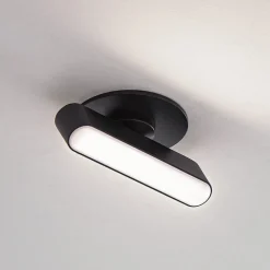 Lindby LED inbouwlamp Eldrin, zwart, lichtstrip,13,1cm