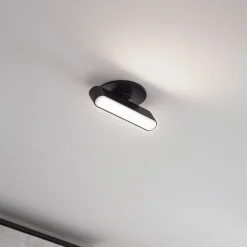 Lindby LED inbouwlamp Eldrin, zwart, lichtstrip,13,1cm