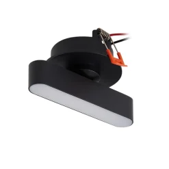 Lindby LED inbouwlamp Eldrin, zwart, lichtstrip,13,1cm