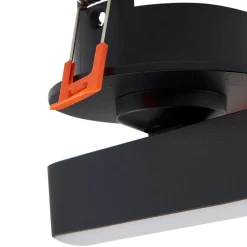 Lindby LED inbouwlamp Eldrin, zwart, lichtstrip,13,1cm
