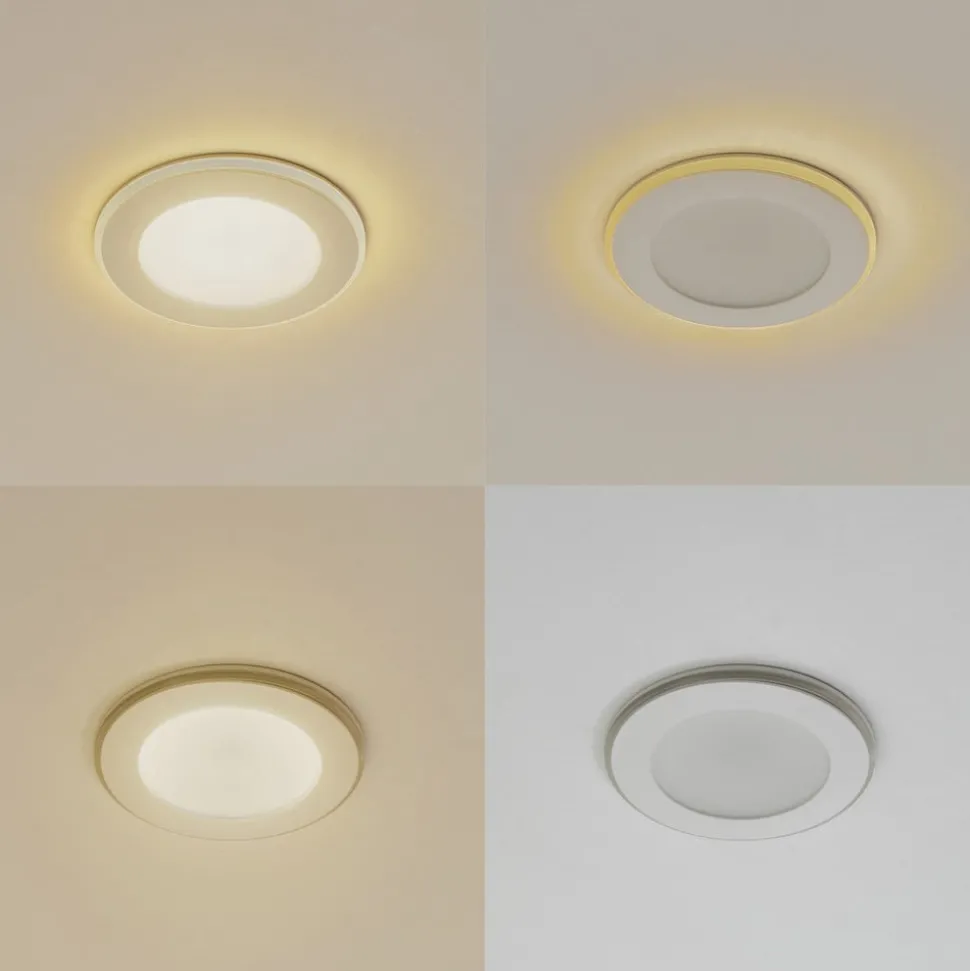 Lindby LED inbouwlamp Toka, 4,9 W, wit, kunststof, CCT