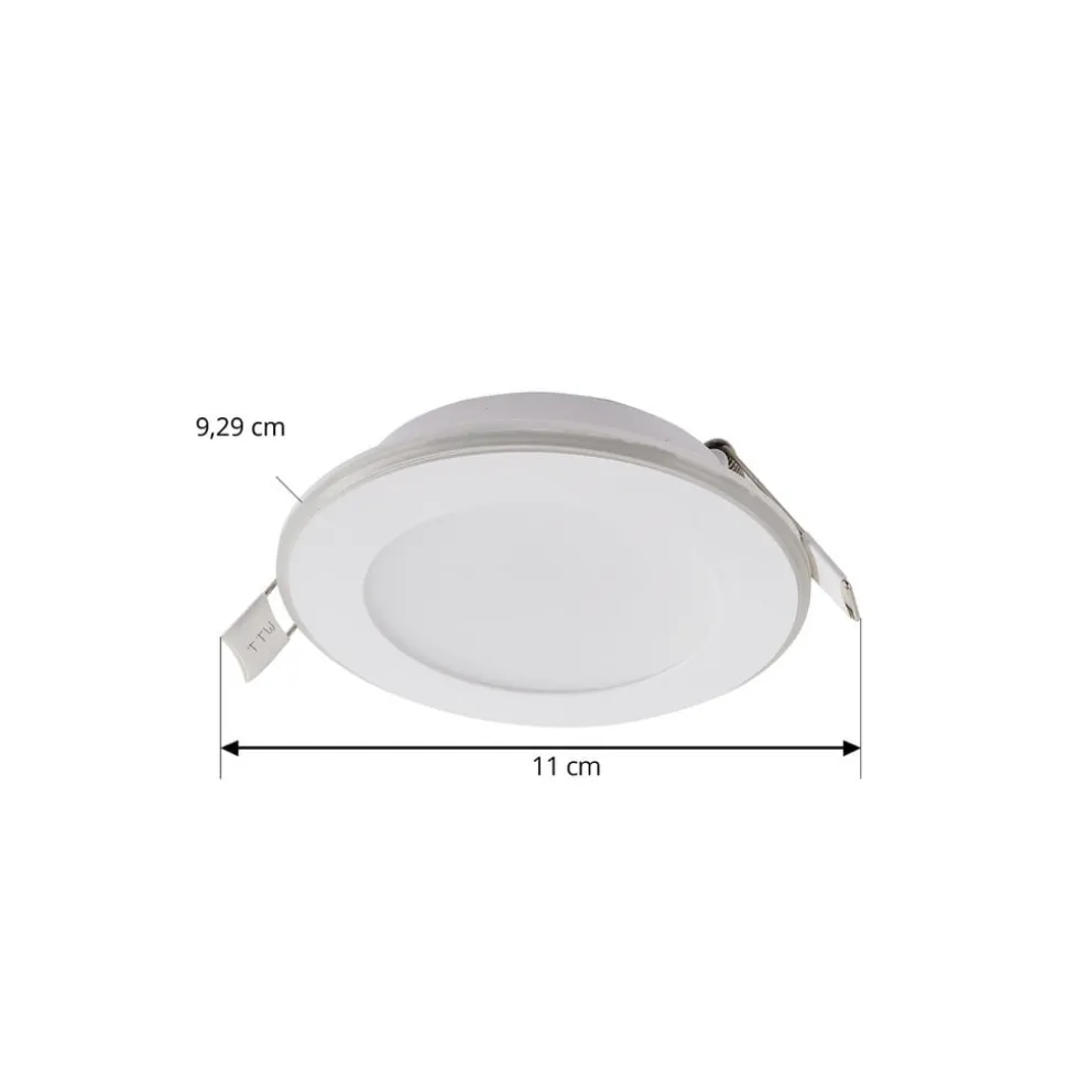 Lindby LED inbouwlamp Toka, 4,9 W, wit, kunststof, CCT