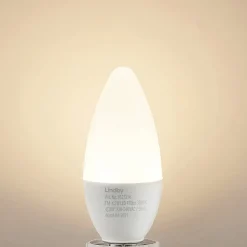 Lindby LED kaarslamp, E14, C35, 4,5 W, opaal, 3.000 K