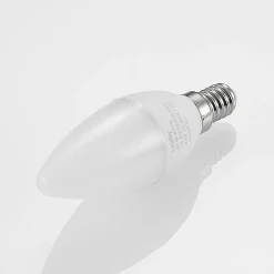 Lindby LED kaarslamp, E14, C35, 4,5 W, opaal, 3.000 K