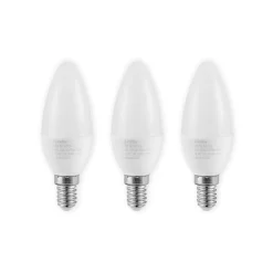 Lindby LED kaarslamp, E14, C35, 4,5W, opaal, 3000K, set van 3