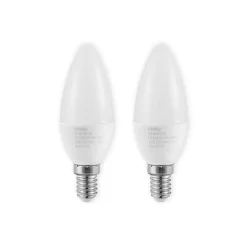 Lindby LED kaarslamp, E14, C35, 4,5W, opaal, 3000K, set van 2