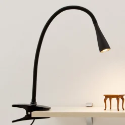 Lindby LED klemlamp Baris, hoogte 44 cm, zwart, 3000K